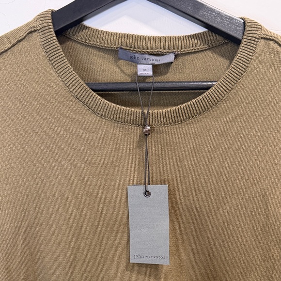 John Varvatos Khaki Long Sleeve Tee - Picture 2 of 5